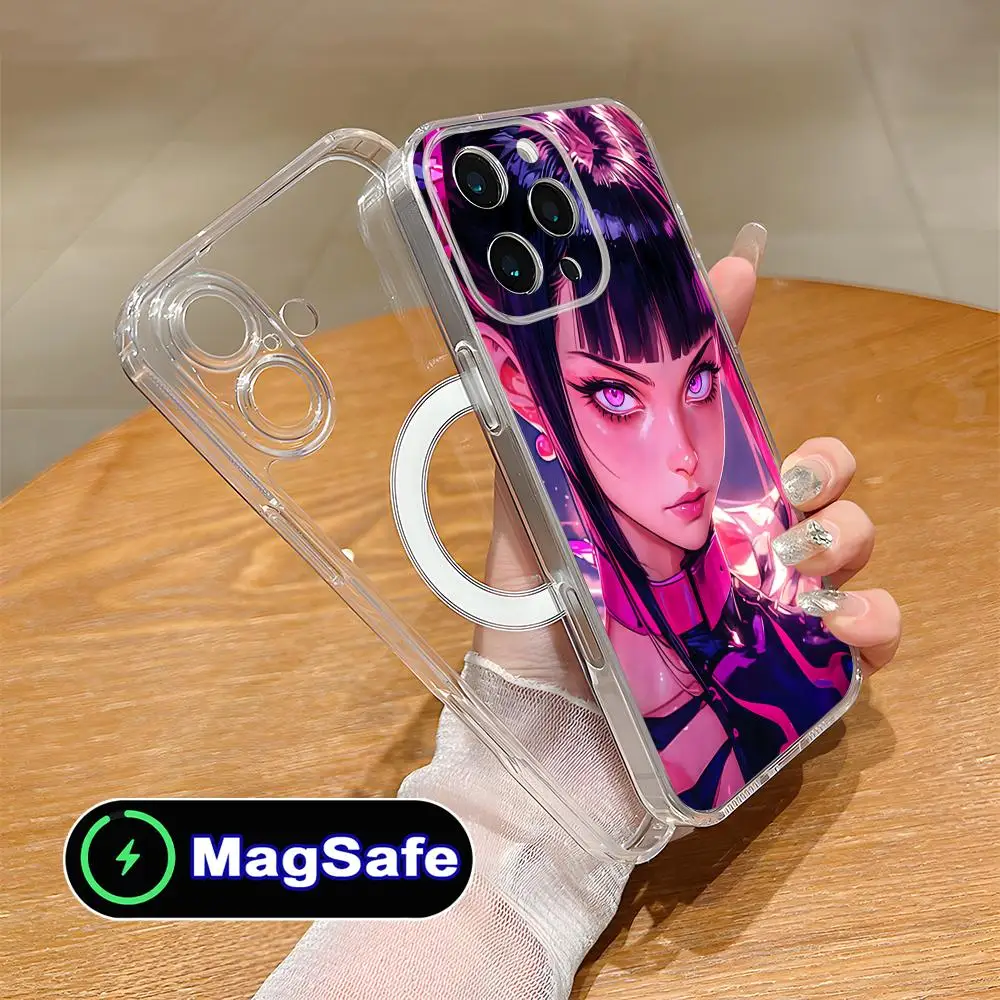 

Чехол для телефона Street Fighter Juri Han для iPhone 17, 16, 15, 14, 13, 12, 11 Air Pro Max Plus Mini Magsafe, прозрачный красочный чехол