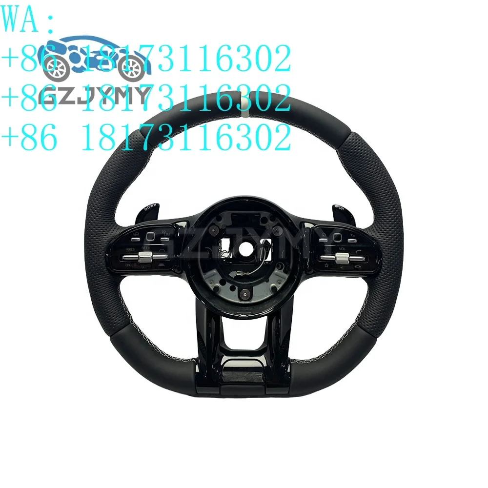 Factory Discounts 809  Leather Steering Wheel White Marker Perforated Grip White Stitch for  W204 W205 W213 W222 W223 GLE W166