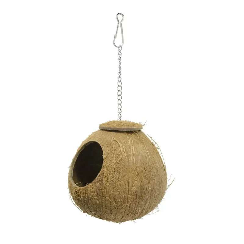 

1PCS Parrot Toy Coconut Shell Bird's Nest Coconut Shell Hamster Weasel Breeding Nest Tiger Skin Bird Toys