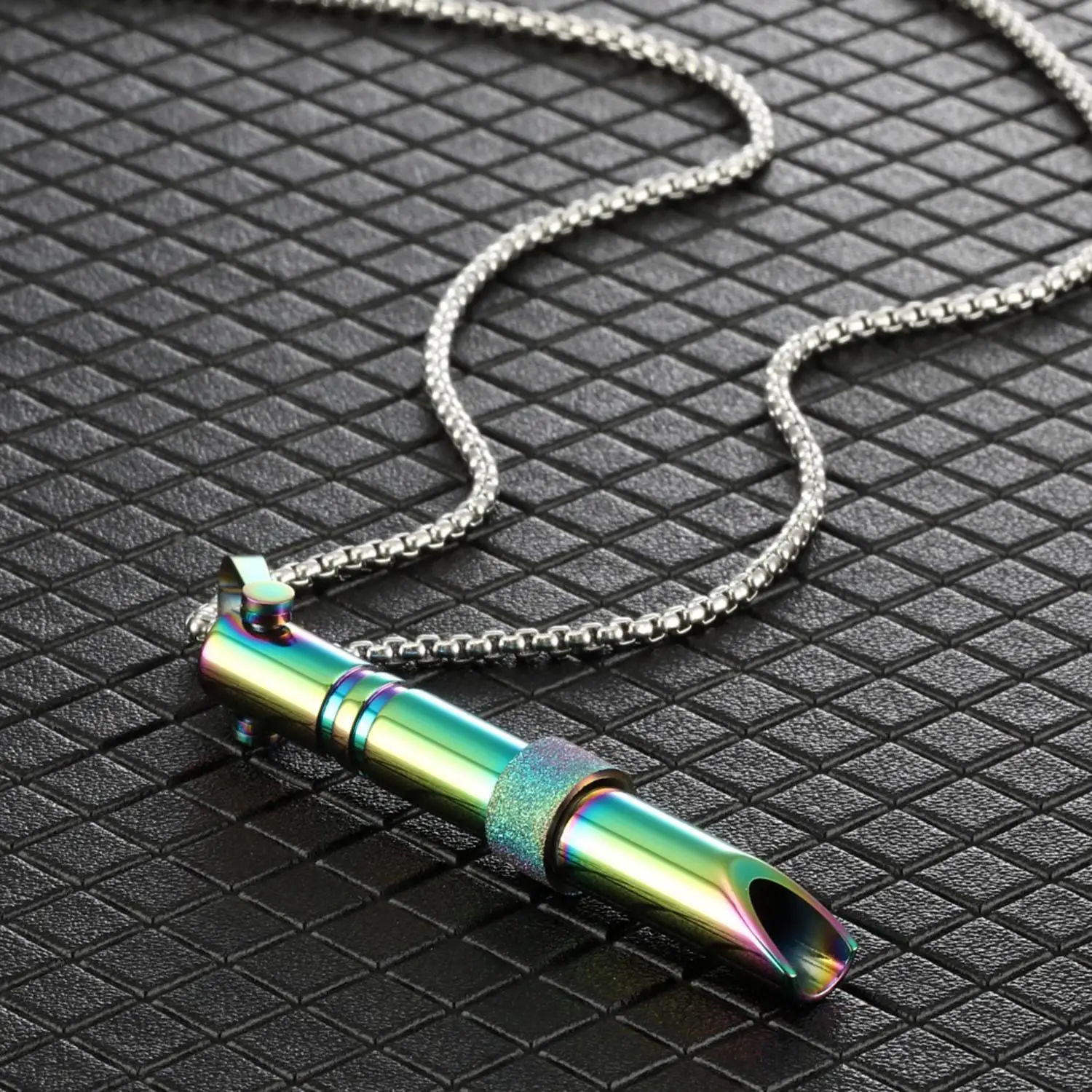 Breathing Necklace For Anxiety Mindfulness Stainless Steel Breathlace Necklace Anxiety Relief Whistle Pendant Neck Jewelry