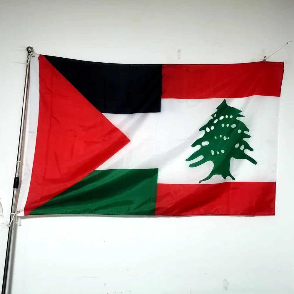Palestine Lebanon Friendship Flag 2x3ft 3x5ft Durable Polyester Banner Indoor Outdoor Decor Cultural Events Display