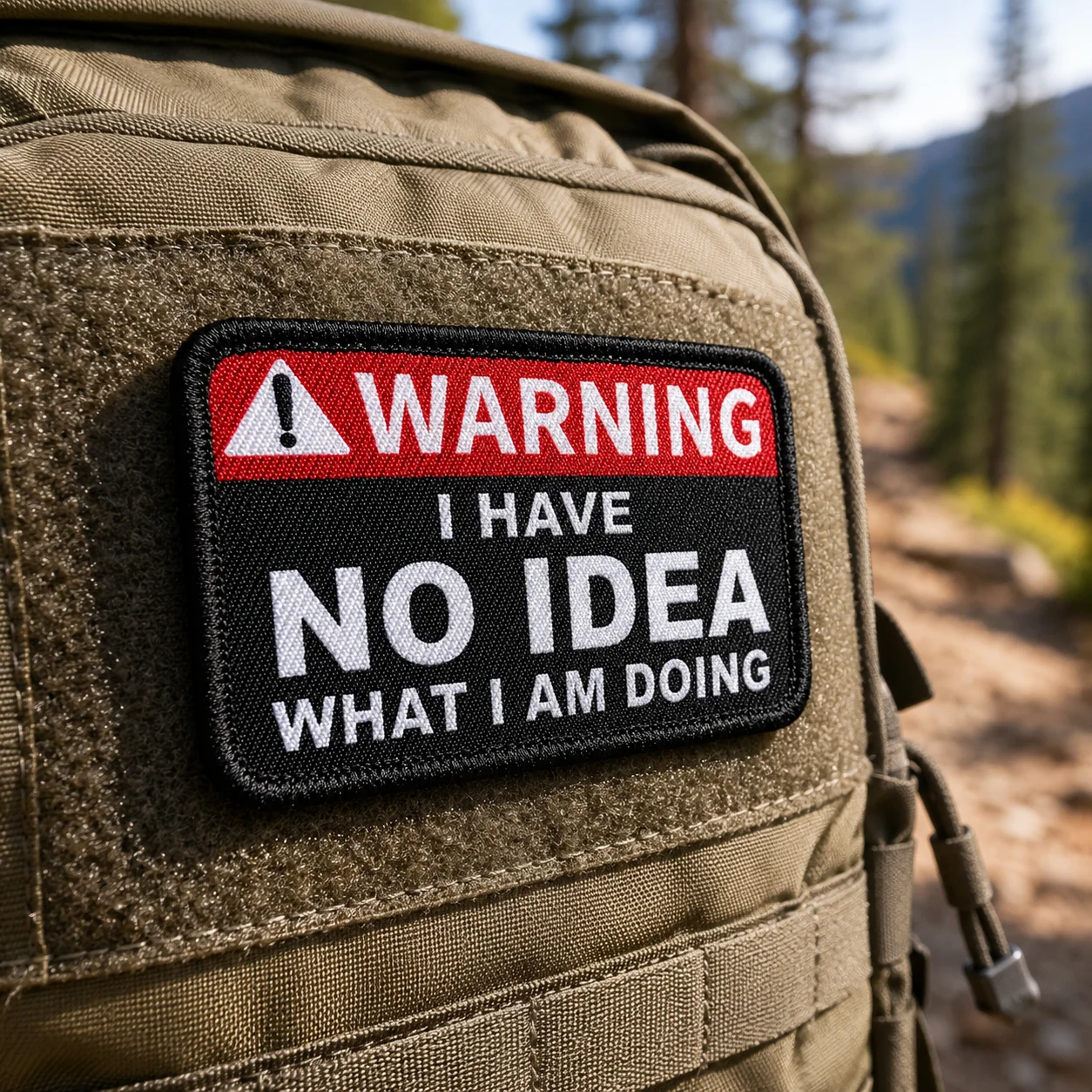 1pc Warning I Have No Idea What I'm Doing Printed Patch, Hook And Loop Fastener Decorative Morale Patch