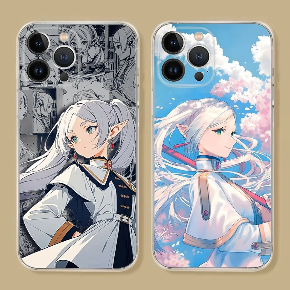 Anime F-Frieren Beyond Journeys End Phone Case For iPhone 15 14 13 12 11 Pro Xs Max Mini XR X 7 8 Plus Transparency Funda