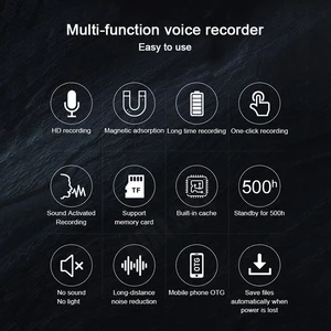 Mini Voice Activated Recorder 500 Jam Alat Perekam Digital Suara Profesional Dictaphone Mendengarkan Audio Rekaman Mikro Kecil 12 perekam multitrack penjualan terbaik - №