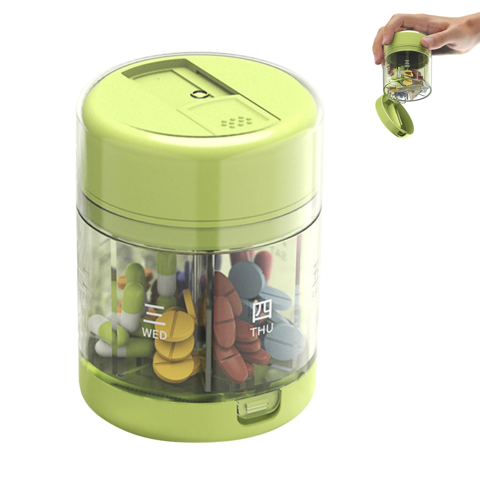 Medikamenten-Aufbewahrungsbox 7-Tage Wöchentliche Pillendose Tablettenhalter Tragbare Kapsel-Pillenbox Organizer für Fischöl Vitamine – Detail 5