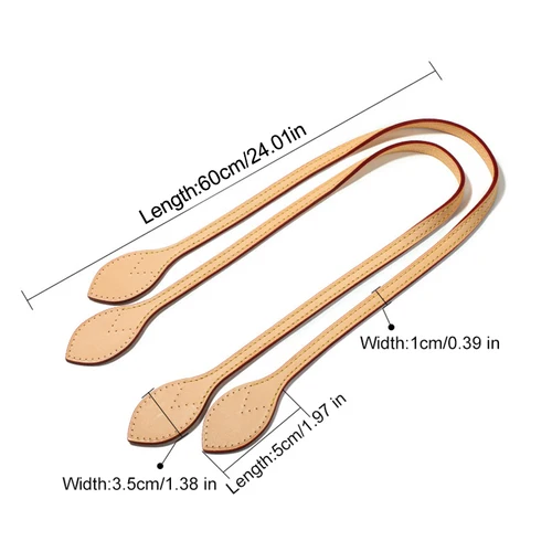 Imagen 2 del producto Correa de cuero curtido vegetal de 60CM, correas de hombro, tira de cinturón de cuero genuino, repuesto para bolso de mujer, asa para mochila