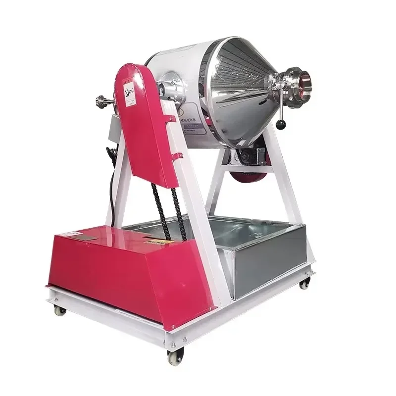 

Dry powder mixer stainless steel waist drum feed particle powder mixer butterfly valve mixer