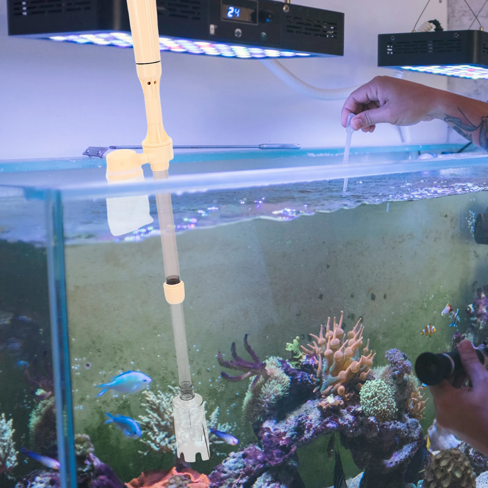 

1Set Electric Aquarium Pump Fish Tank Cleaner Water Changer Tool Sand Washer Vacuum Turtle Tank Cleaning Equipment