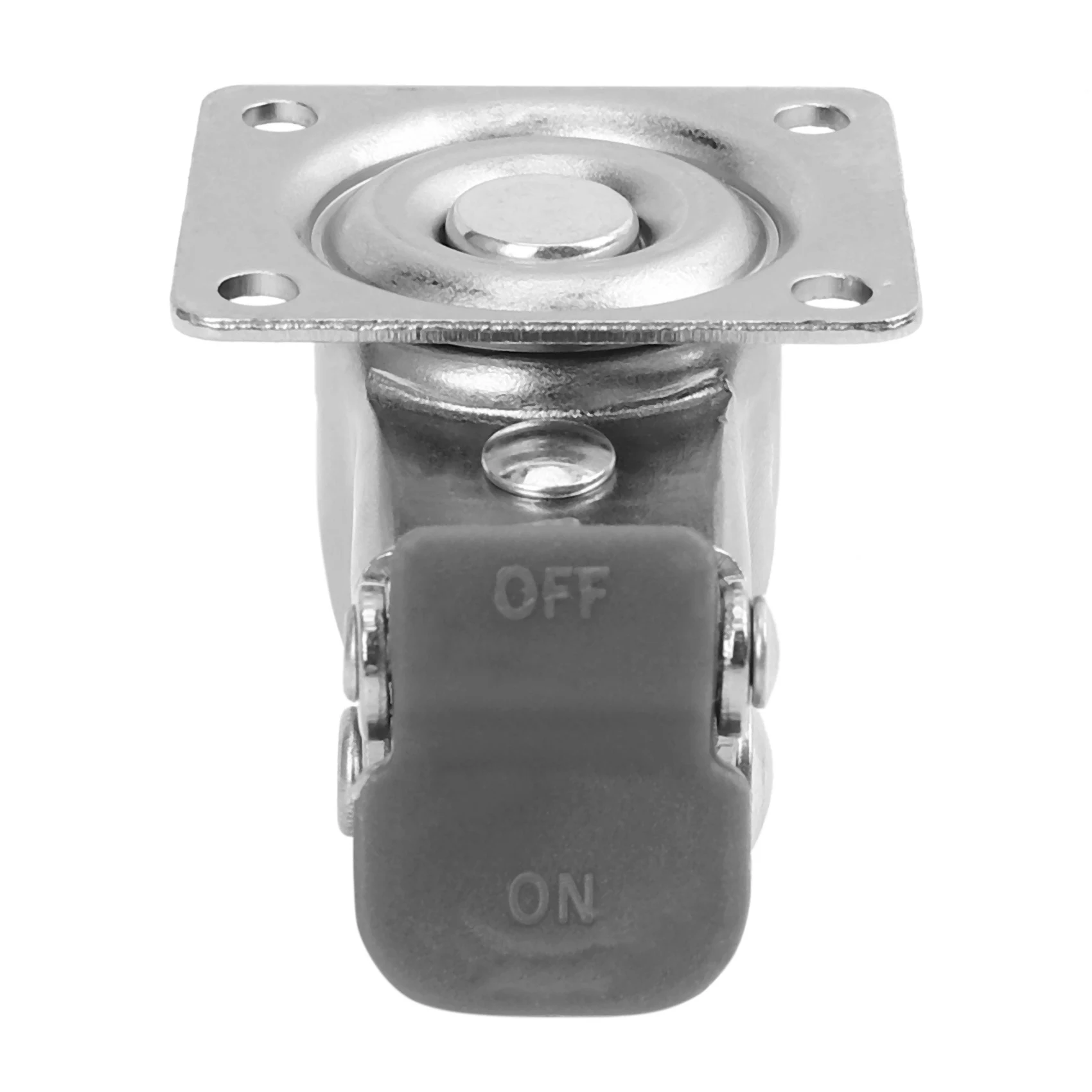 HRBAJ-20 Pack 1 Inch Low Profile Casters Wheels Soft Rubber Swivel Caster With 360 Degree Plate (10 With Brakes & 10 Without)