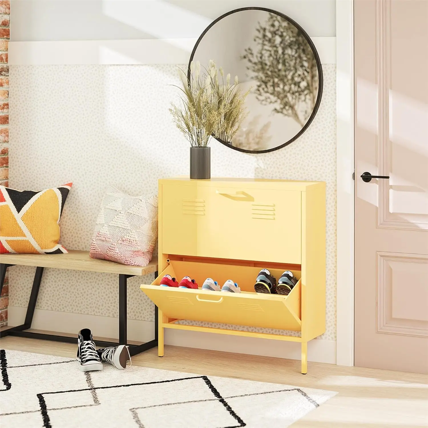 

2 Door Shoe Storage, Yellow