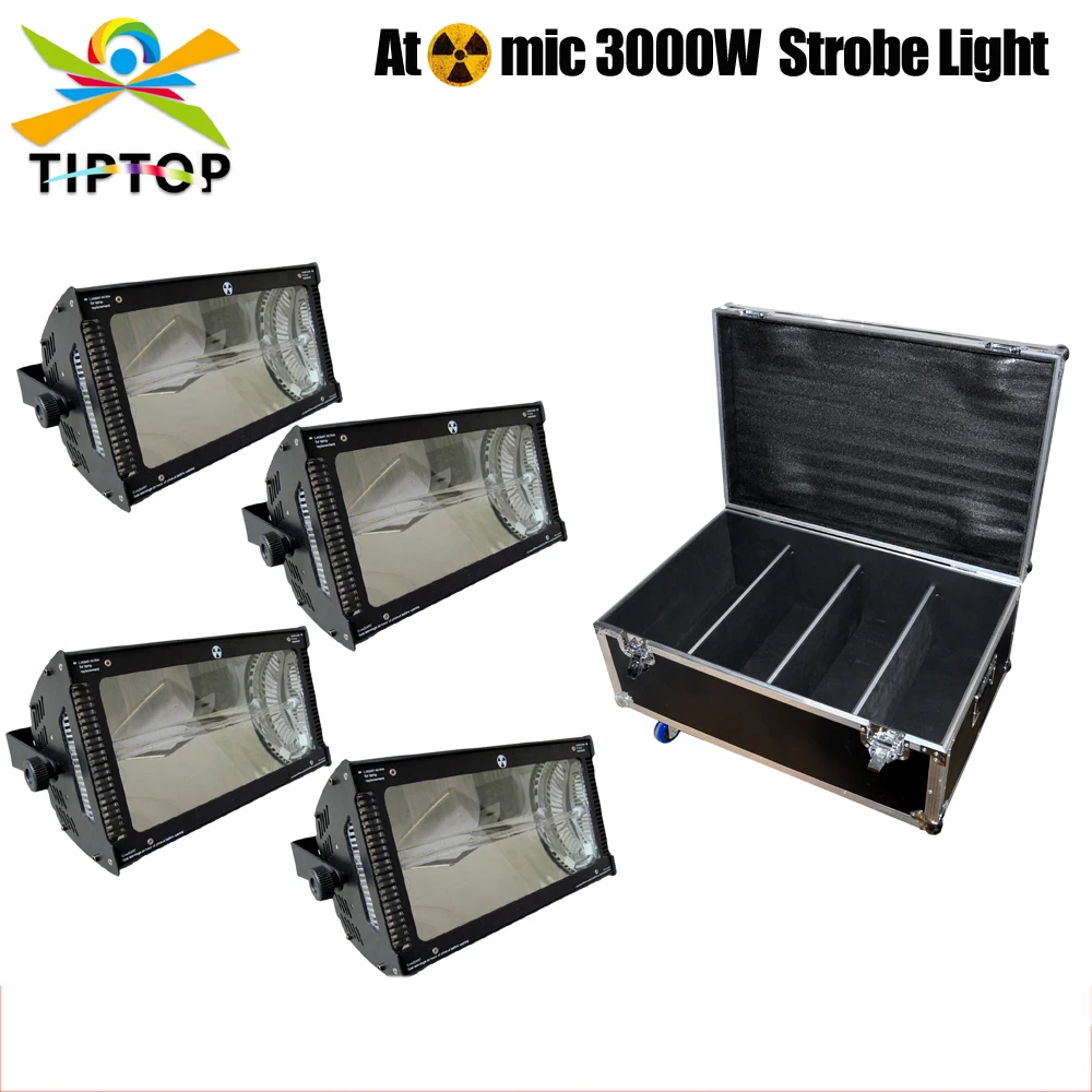 

Flight Case Packing 4XLot 220V-240V Atomic 3000W Martin Strobe Light Big Power Strobe Light for Disco Equipment Gas Pulse Tube