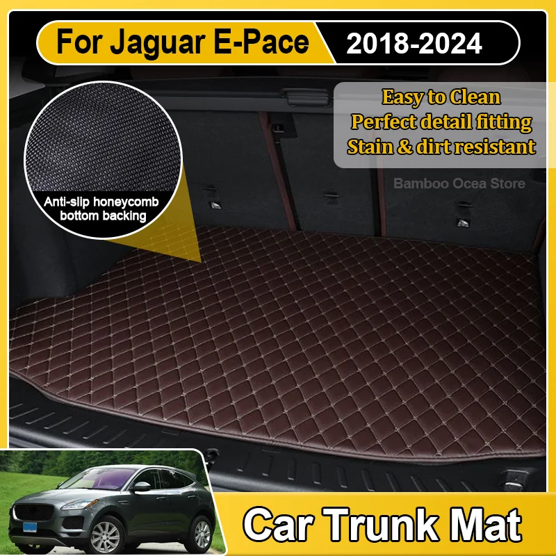 For Jaguar E-Pace X540 2018 2019~2024 Car Rear Trunk Mats Wear-resistant Anti-Slip Leather Luggage Pad Dedicated Car Accessories