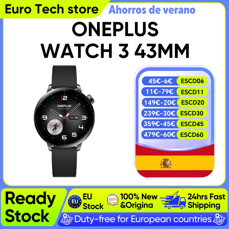 Reloj Inteligente OnePlus Watch 3 de 43 mm, Versión Global, Sistema Operativo Wear OS de Google, Pantalla LTPO… — oferta en AliExpress