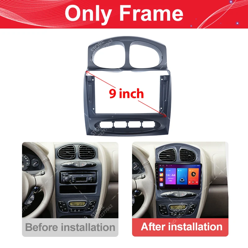 9 Inch Car Dash Mount Installation Double Din DVD Frame Trim Kit Fascia Panel For Hyundai Santafe 2000-2006 Screen Dash Fit Dash