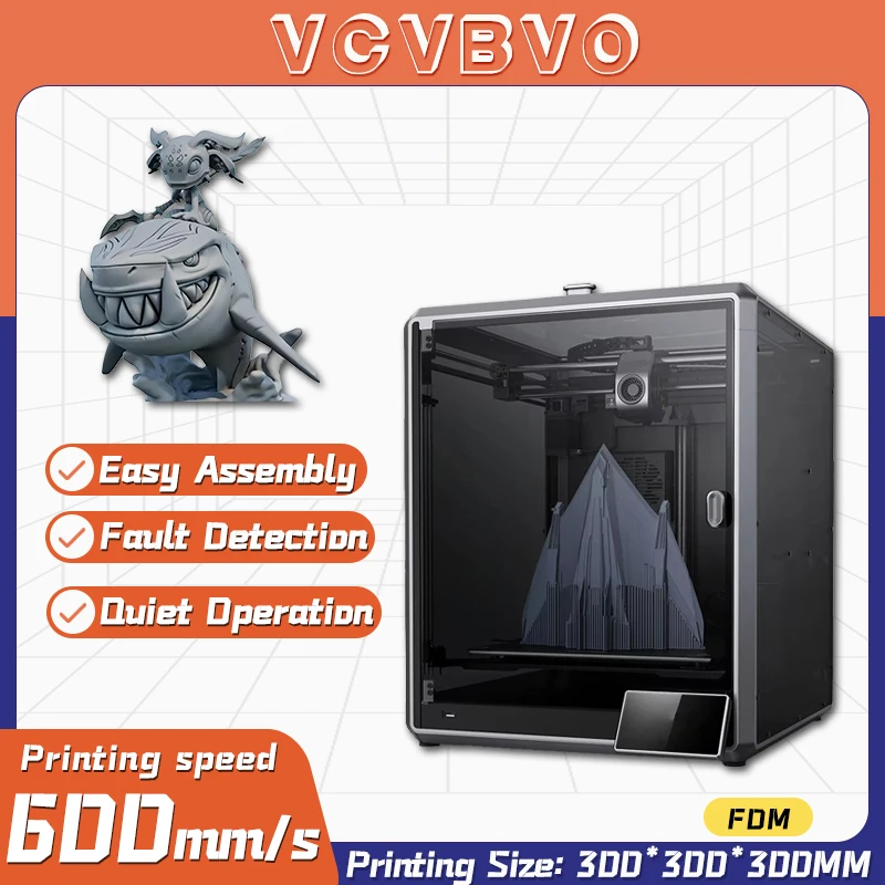 K1 3D Printer FDM Auto Levelling and AI Camera Supports 300°C printing and carbon fibre filament printing Size 220*220*250mm