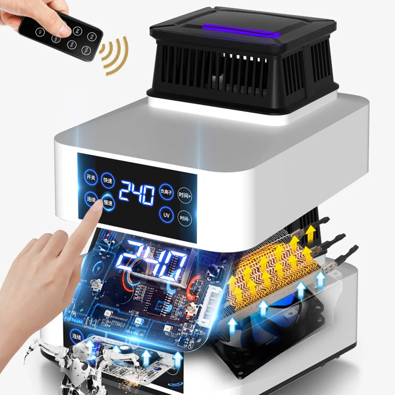 Secador de ropa eléctrico portátil, secadora de aire caliente con Control remoto, secado rápido de iones negativos UV, 1500W