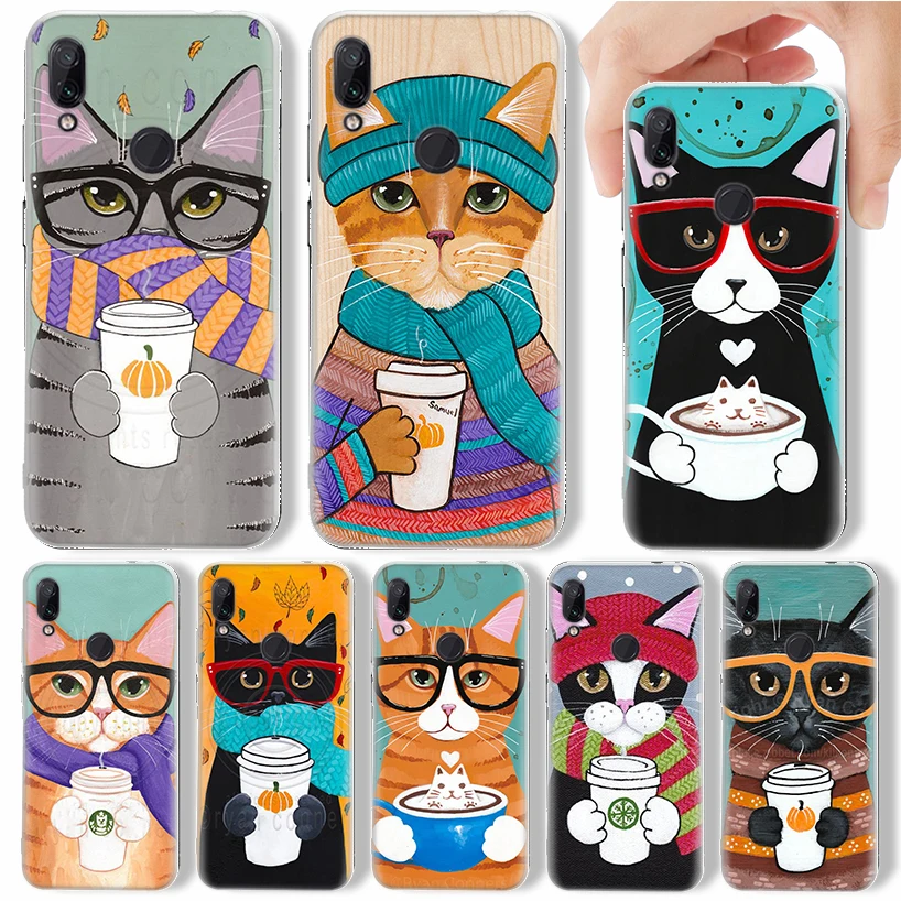 Latte Coffee Milk Drink Cat Phone Case For Xiaomi Mi 11 Lite 12X 11T 10T 9T 12 Pro 11i 8 9 10 Ultra 5G 5X 6X Soft Cover Silicone