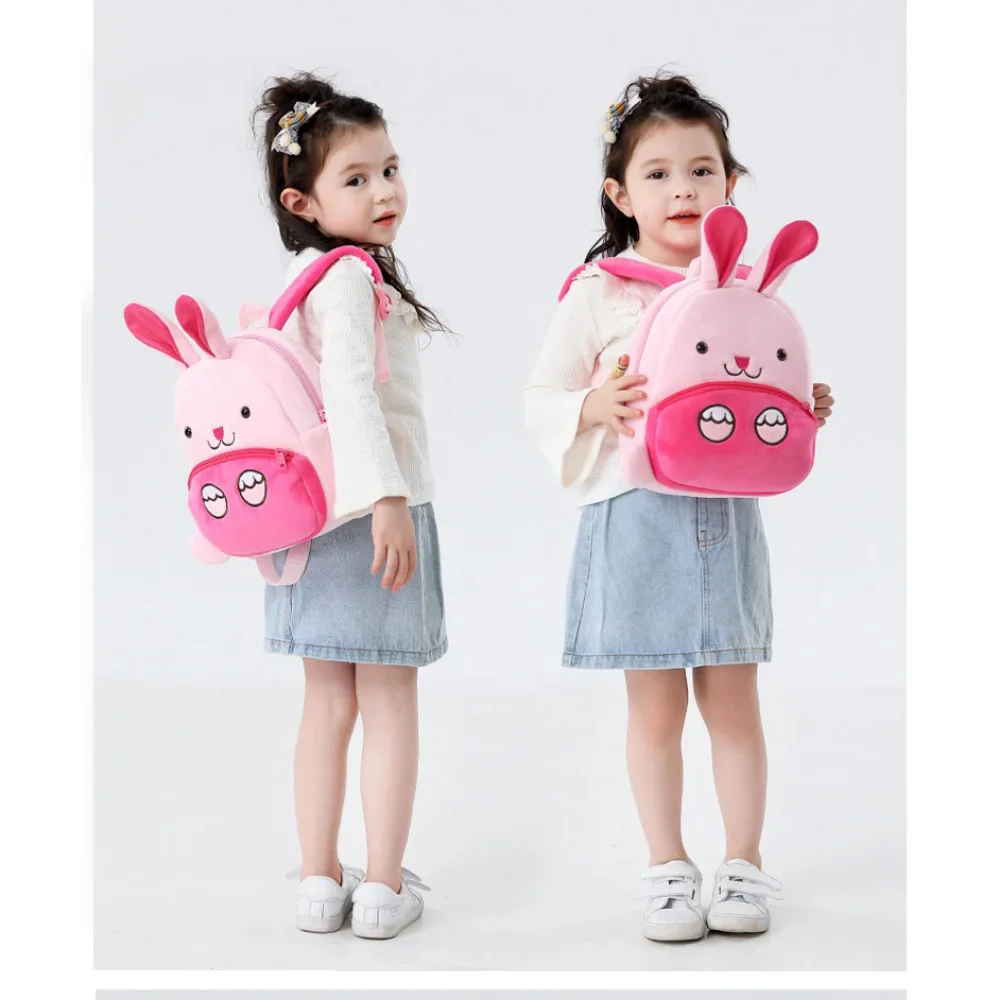 Personalised Toddler Backpack for Boy and Girl Cute Soft Plush Toddler Bag Animal Cartoon Small Mini Backpack For Kids 1-6 Years