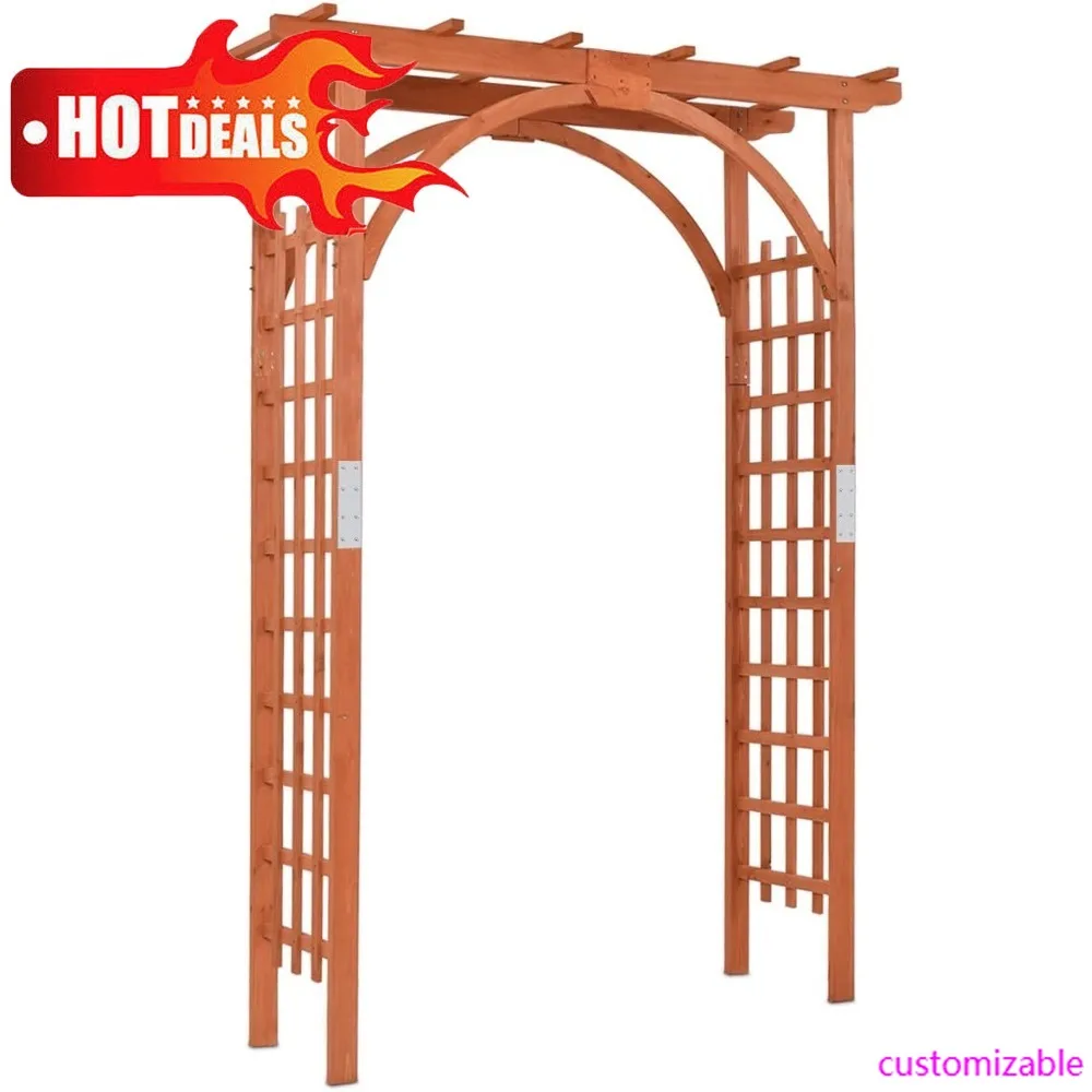 

Hot-Wood Arbor Arch, 85" Garden Archway Arch Lattice Trellis Pergola For Backyard Lawn Climbing Plants, Outdoor Ceremony Wedding