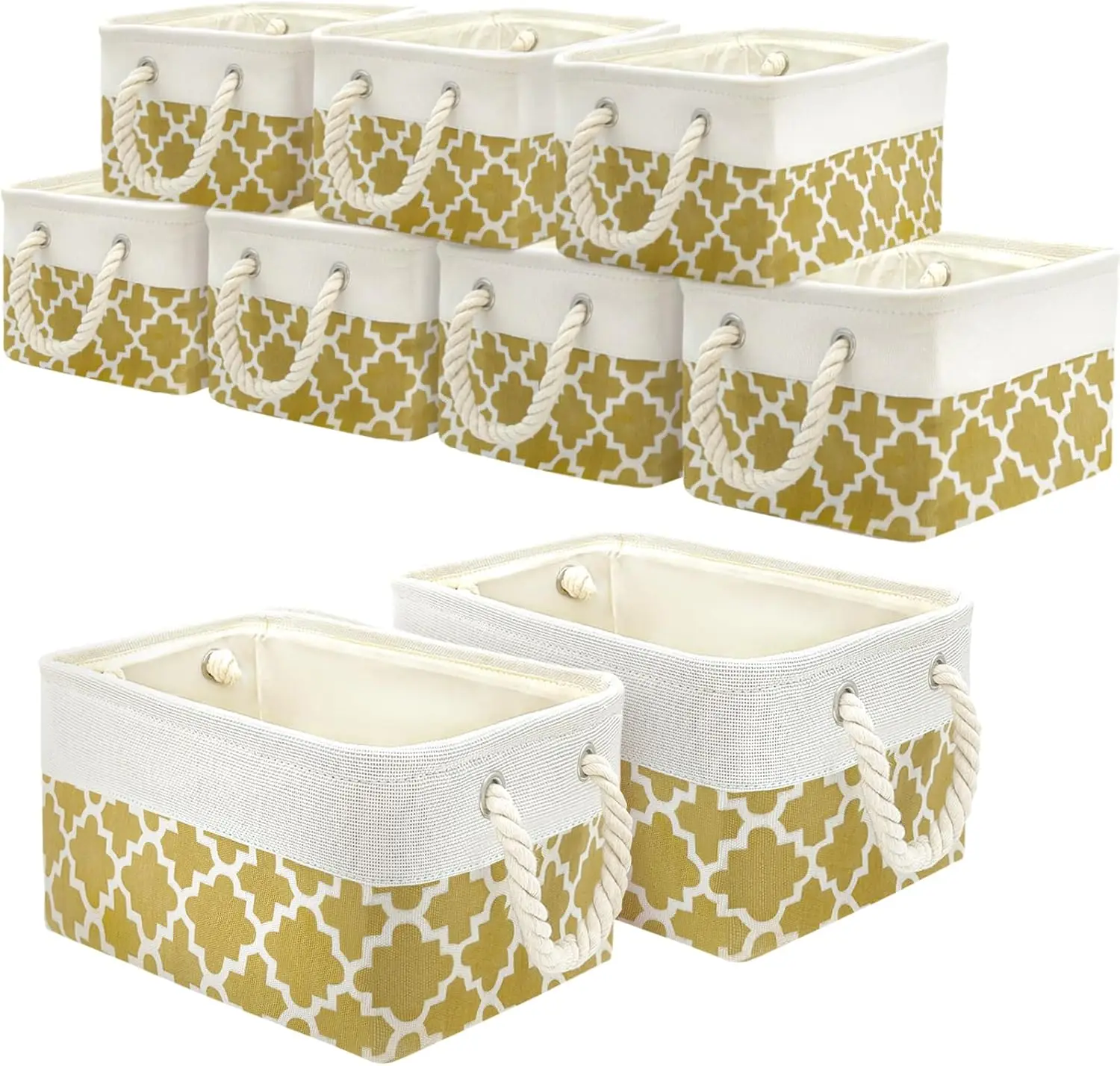 9 Pack Storage Basket Bins & Decorative Baskets Fabric Storage Cubes Containers Bulk W/Handles