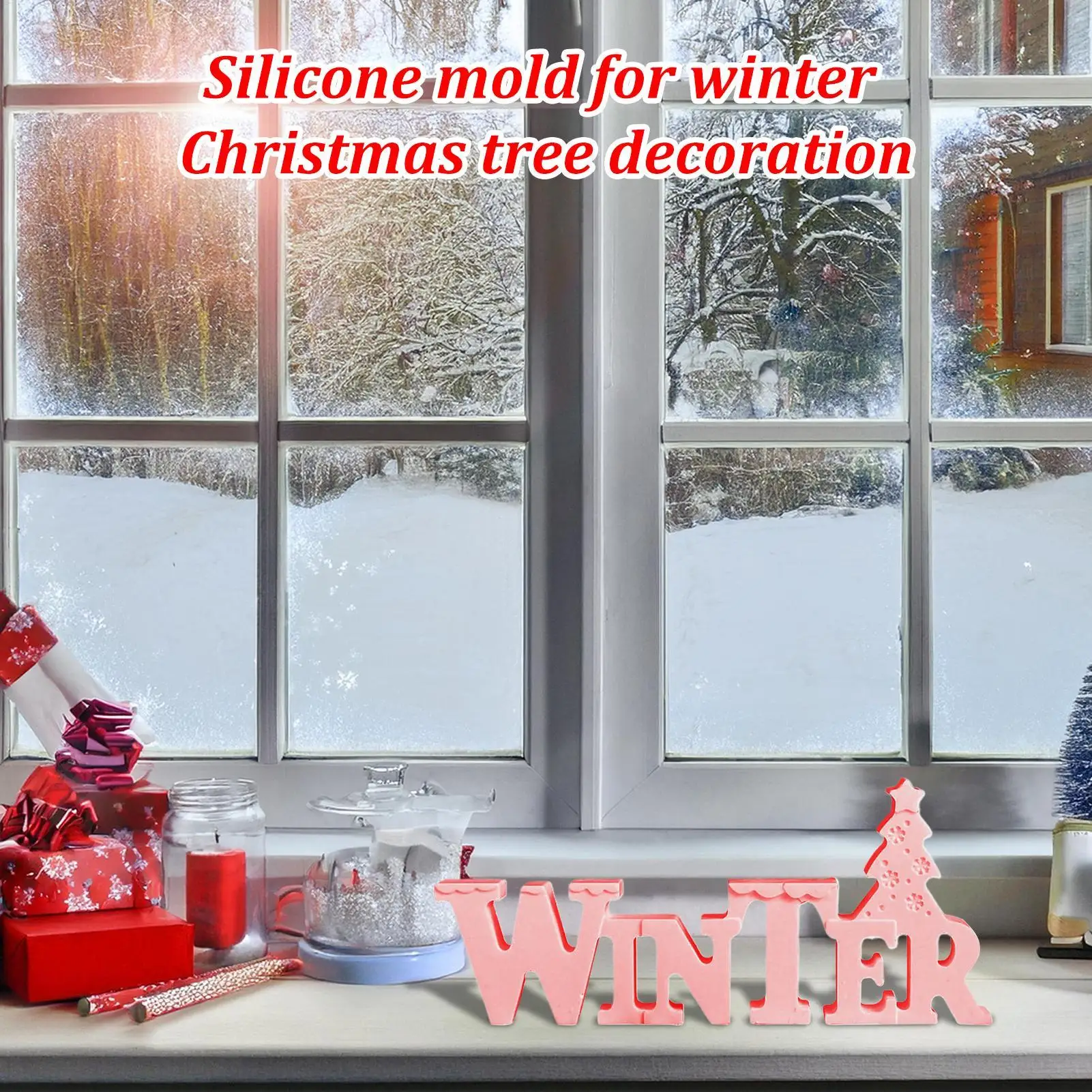 سيليكون الشتاء كلمة قوالب ثلاثية الأبعاد عيد الميلاد سيليكون قالب شمع ديكور موسمي ل أيام الأسبوع مكاتب المدرسة غرفة عنبر سطح المكتب