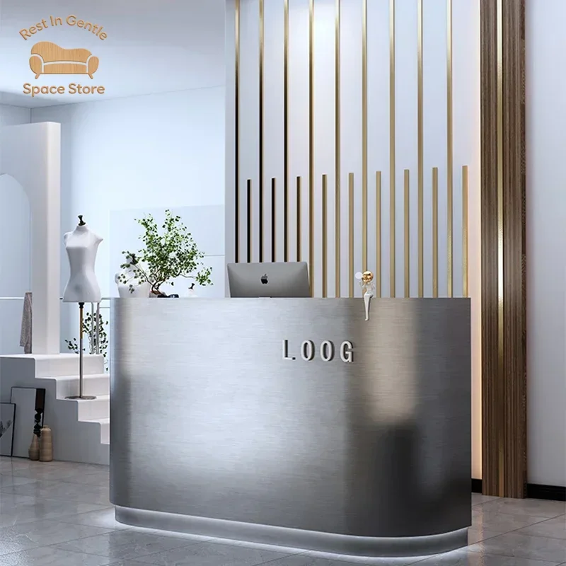 Reception Salon Professional Office Furniture Bureau Shop Counter Luxury Bank Aesthetic Desk Counters for Small Bureau Business