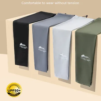 여름 패션 육군 녹색 태양 보호 얼음 슬리브 남성용 야외 사이클링 태양 보호 UV 보호 팔 운전 슬리브