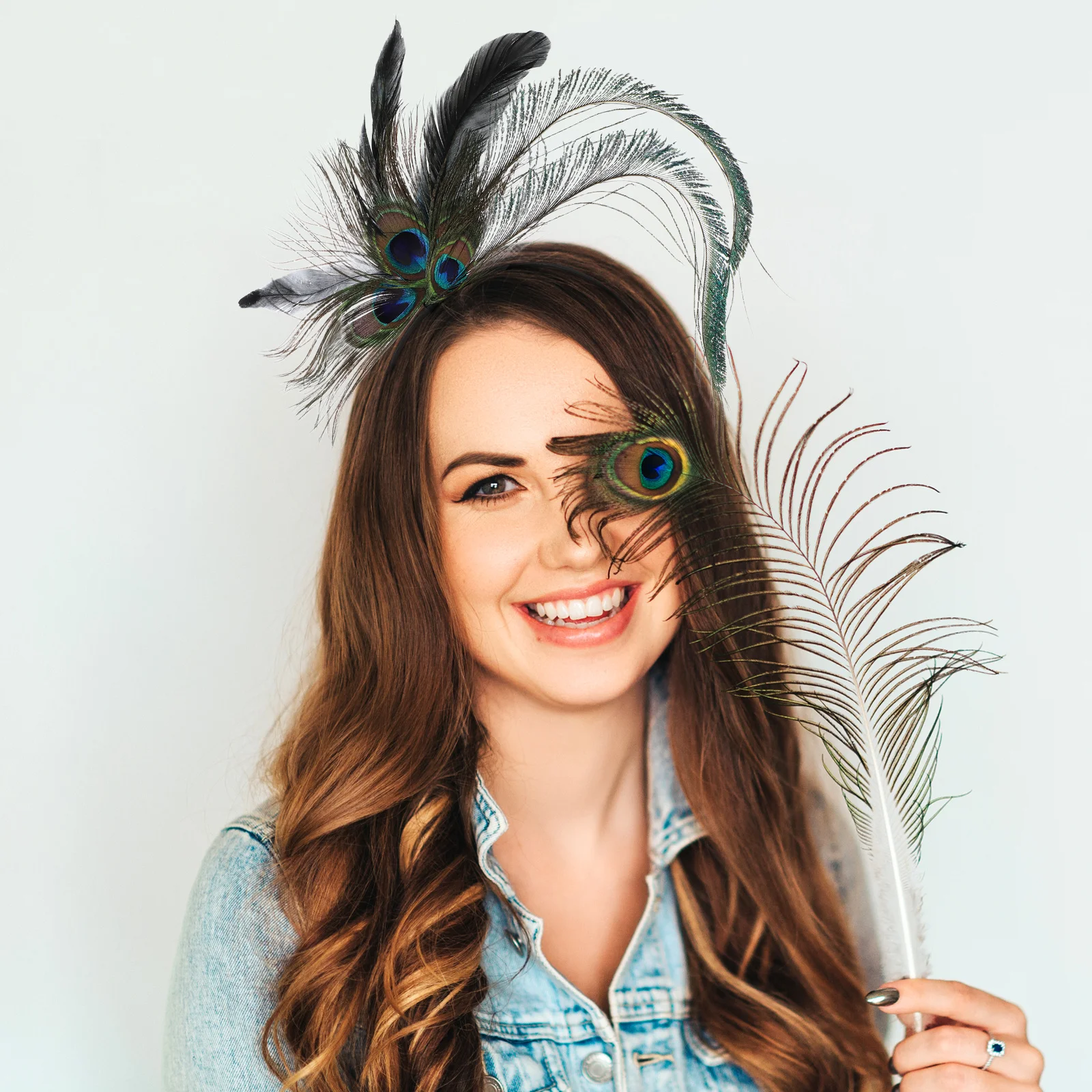 

Plume Headband For Women Girls Elegant Party Headdress Cosplay Festival Carnival Fancy Ball Decor