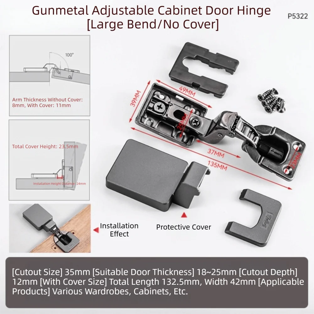 Flat Panel Concealed Hinge Hydraulic Damping Straight Damper Adjustable Hinge Enduring Quality Soft Close Hinge Jewelry Box