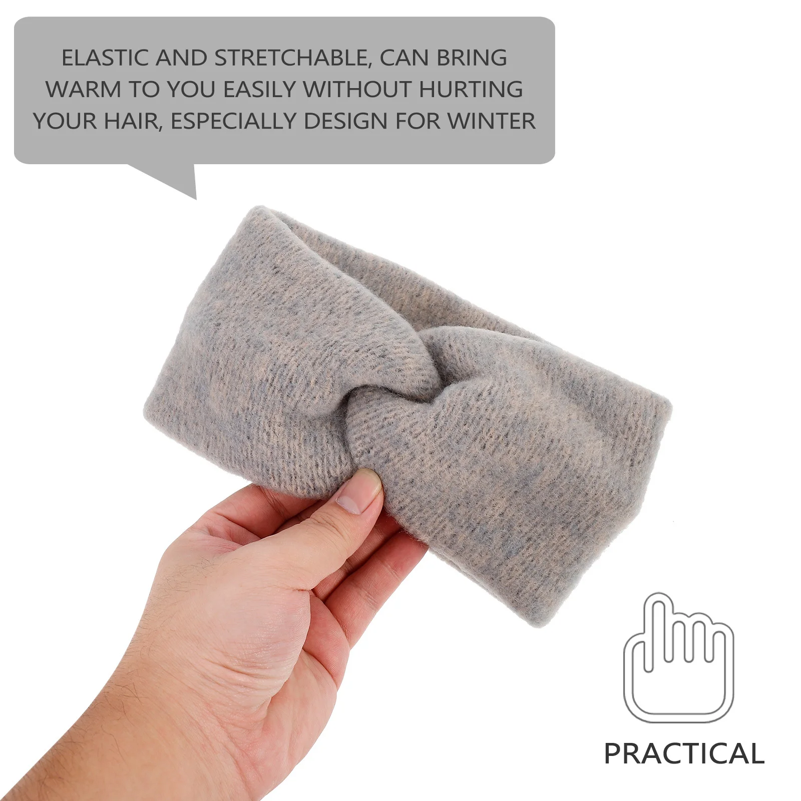 ที่คาดผมกันหนาวแบบหนา 3 ชิ้น ผ้าฝ้ายยืดได้ สำหรับผู้หญิง อุปกรณ์เสริมผมสำหรับฤดูหนาว เหมาะสำหรับเล่นกีฬา