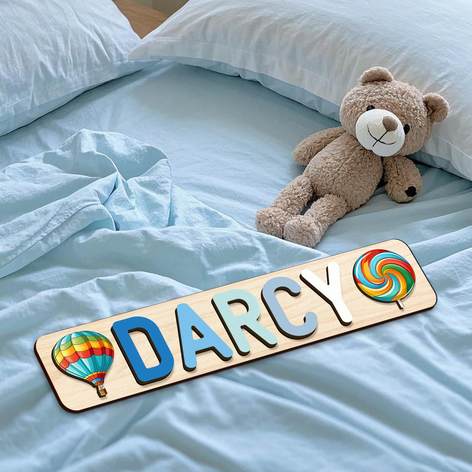 Customized wooden name puzzles, meticulously crafted personalized cute and amusing gifts, one-of-a-kind letter puzzle toys.
