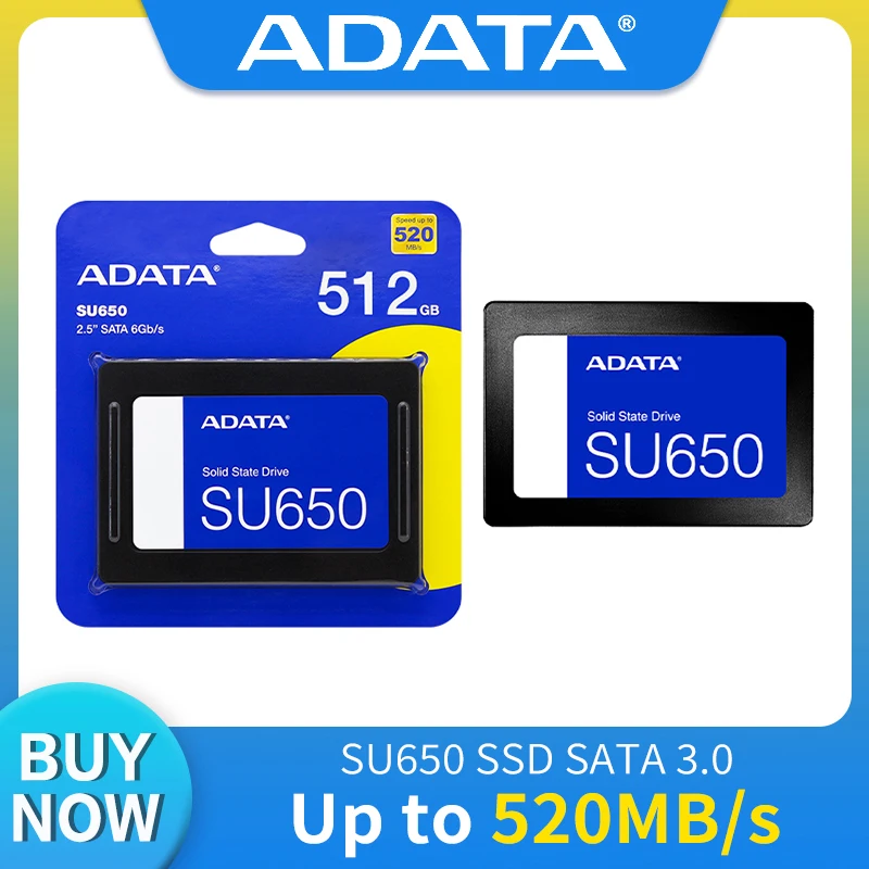 

ADATA Ultimate твердотельный накопитель SU650 2,5 дюйма SATA ssd жесткий диск disk256GB ssd 512 ГБ Внутренний твердотельный накопитель SATAIII для настольного компьютера