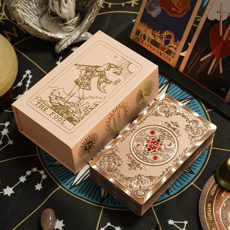 

12*7cm Classic Wait Tarot Cards English Version Rose Gold Fortune Telling Tarot Cards Deck for Beginner