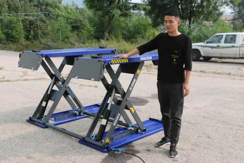 

1.2M High 3.5T Portable Movable Low Profile Auto Lift Vehicle Ramp Car Lift Portable Pneumatic Unlock Mid Rise Scissor Lift