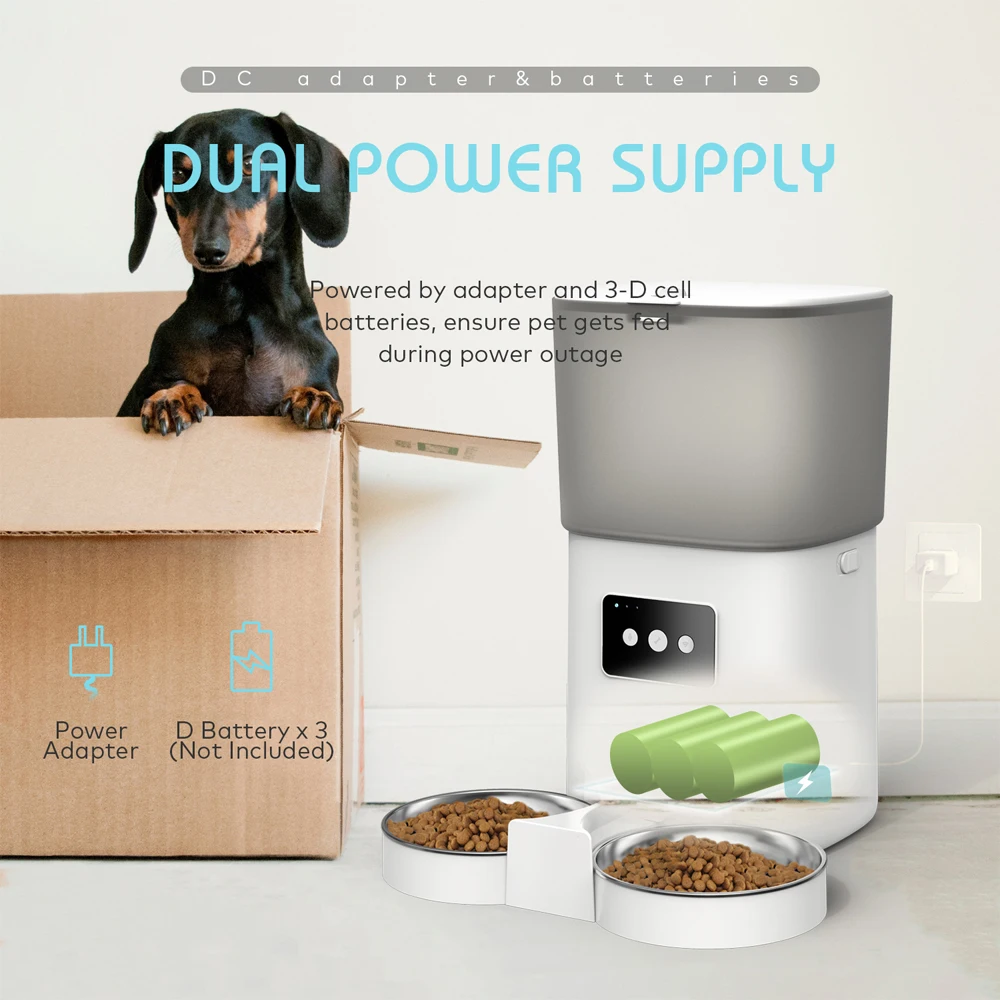 6L Tuya APP Smart Pet Feeder Dispenser automatico di cibo per cani e gatti Vortex Cibo lento con controllo della registrazione temporale Ciotola di