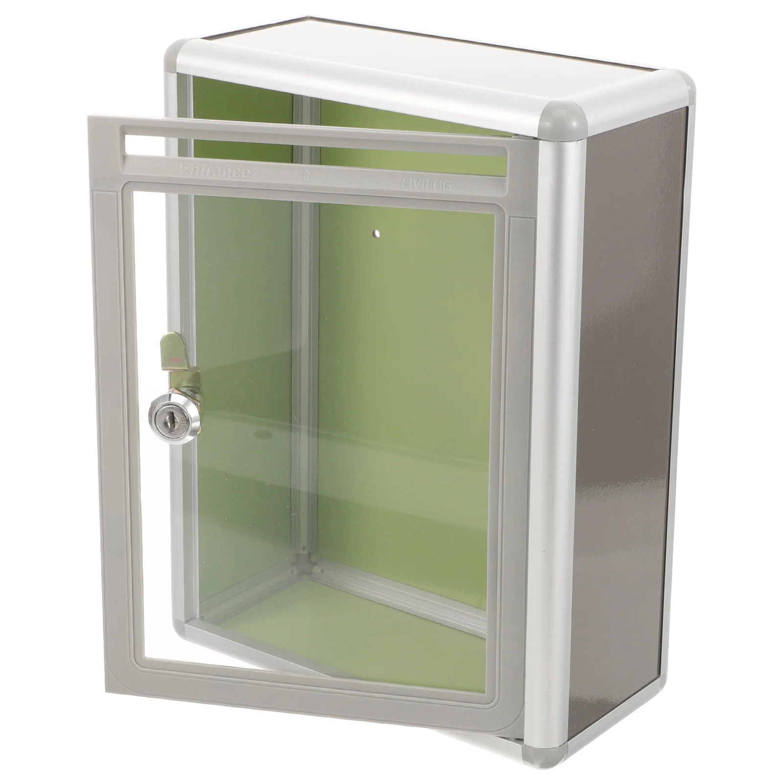 1Pcs Transparent Aluminium Alloy Post Box Big Capacity Lockable Mailbox for Home Office Suggestion Donation Ballot Raffle Ticket