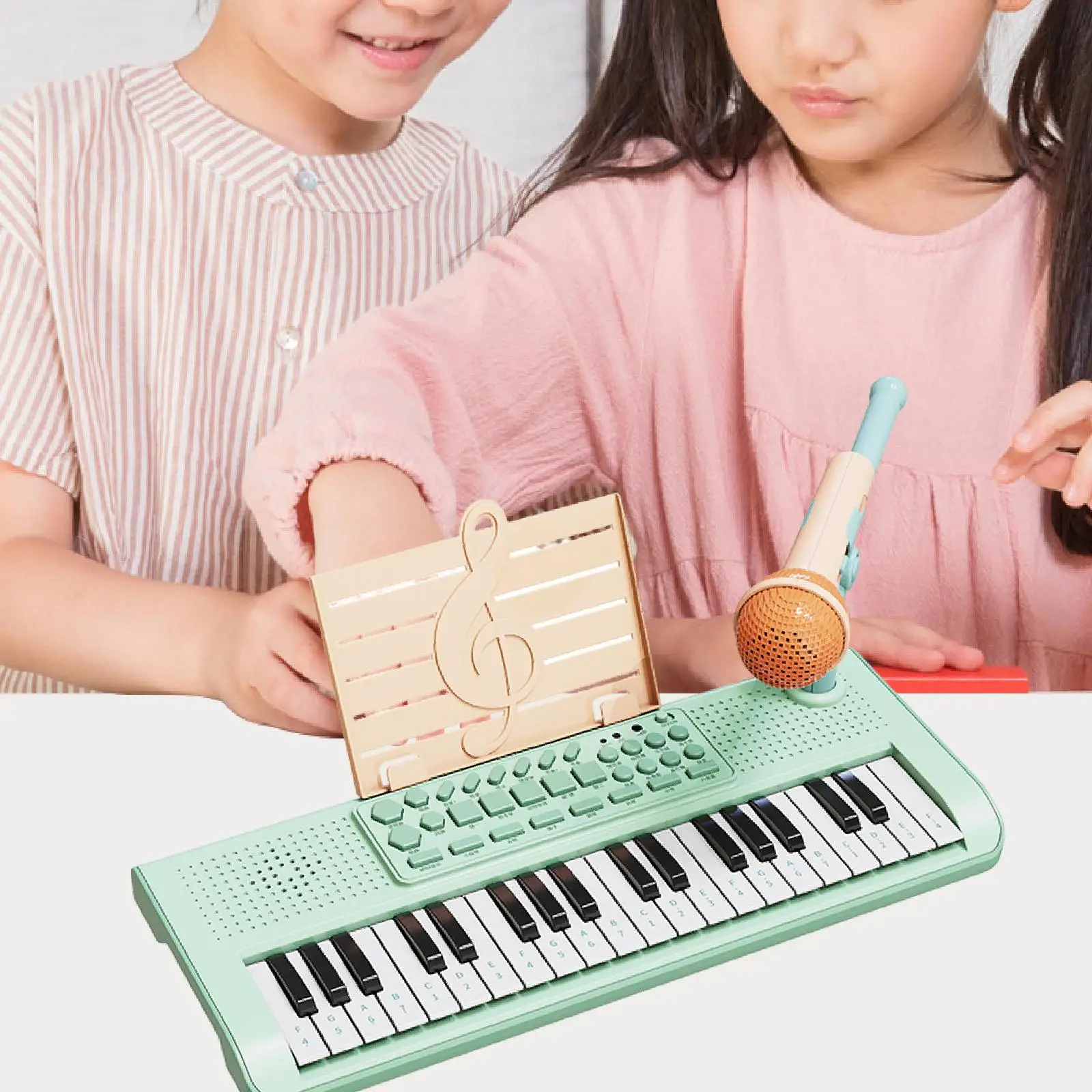 أطفال البيانو لوحة المفاتيح تعلم آلة الموسيقى لعبة موسيقية تعليمية للفتيات الفتيان هدية لوحة المفاتيح الإلكترونية بيانو صغير 37 مفاتيح