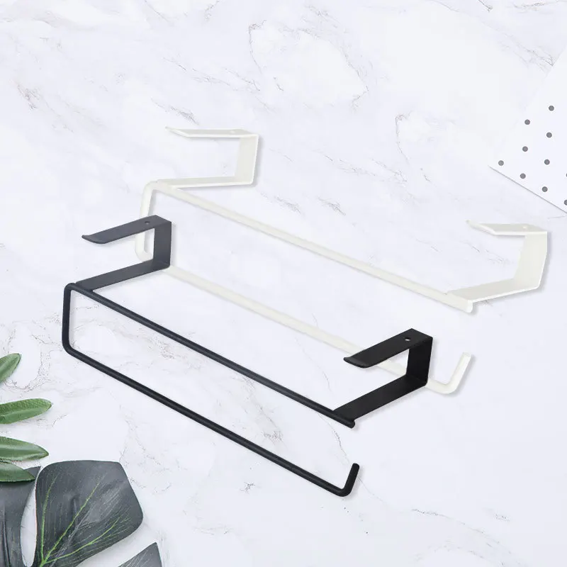 White/Black Toilet Shelf Paper Roll Rack Home Organizer Tissue Hanger Under Cabinet Towel Holder Bath
