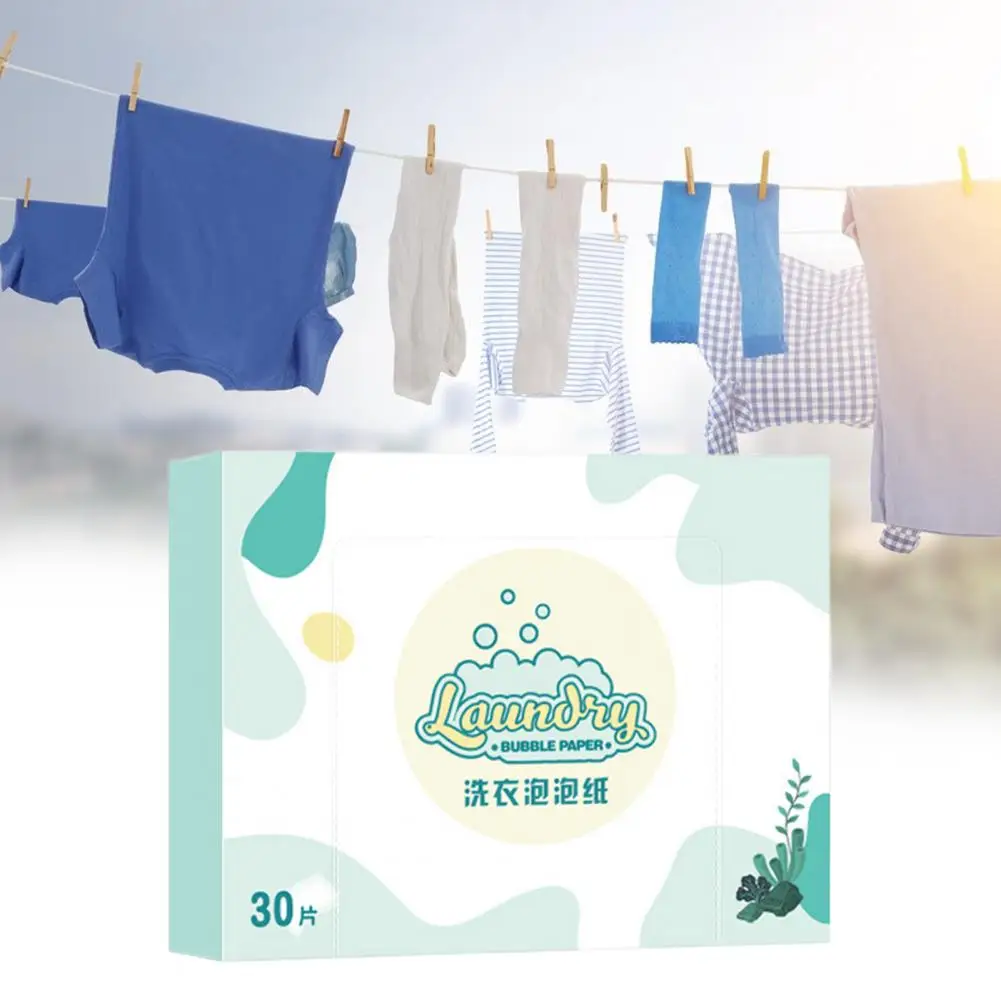 30 Pcs/Set Great Washing Tablets  Fragrance Detergent Laundry Tablets  Purifying Deep Cleaning Laundry Paper