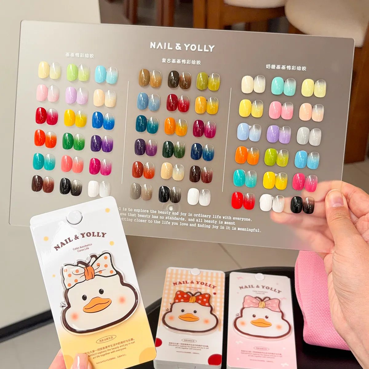 18Grids/ Nail Yolly Patting Palette Gradient Stamping Pattern Gel 4 In1 Drawing Nail Gel Semi Permanent Soak Off UV LED Nail Art