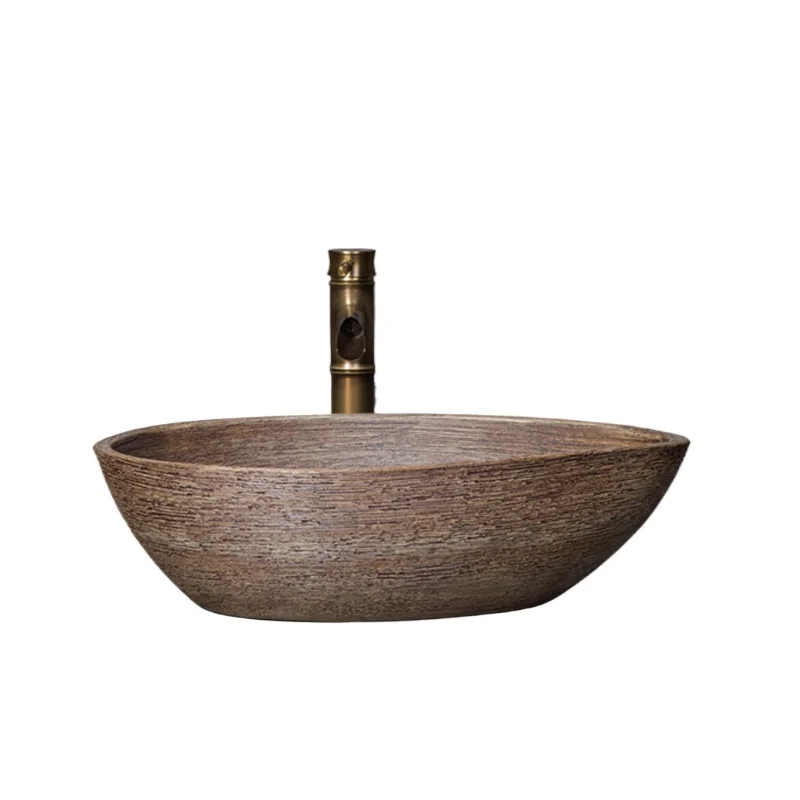 

Retro countertop basin Outdoor wash basin Garden bathroom Ceramic washbasin Household