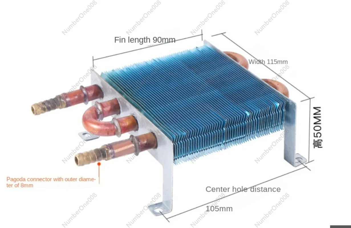 

Air-cooled Copper Tube Condenser for Refrigerator Freezer Water Air Conditioner Fresher Water-cooled Radiator Evaporator