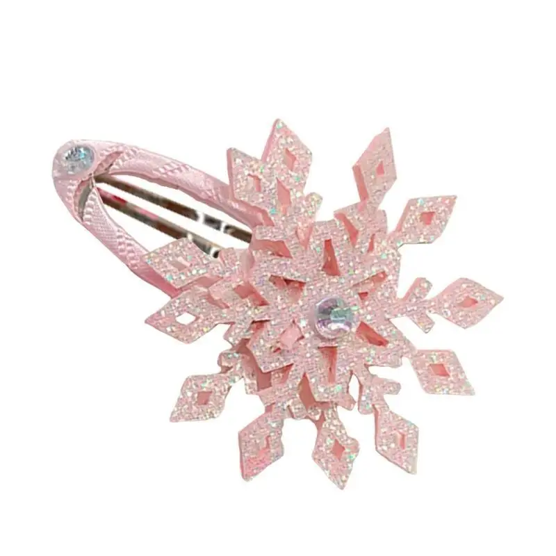 652F مشبك شعر كريستال ندفة الثلج Blingbling بريق كريستال مشبك عيد الميلاد للسيدة
