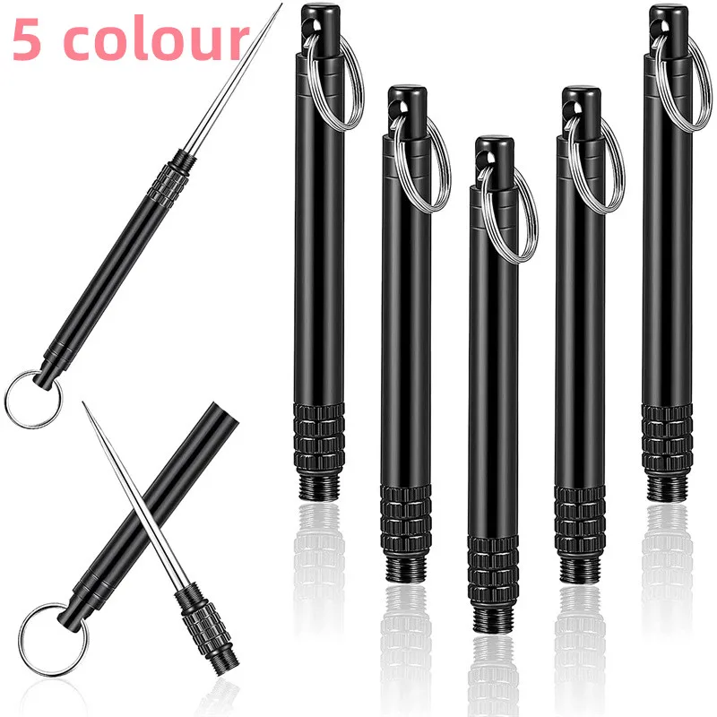 Portable toothpick Titanium outdoor edc bottle fruit Fork Camping Tool Toothpick Tube Stronger Than Dental Floss