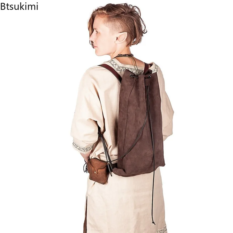 Vintage Medieval Backpack Large Capacity Unique Casual Belt Bag New Men and Women Outdoor Hiking Traveling Camping Climbing Bag
