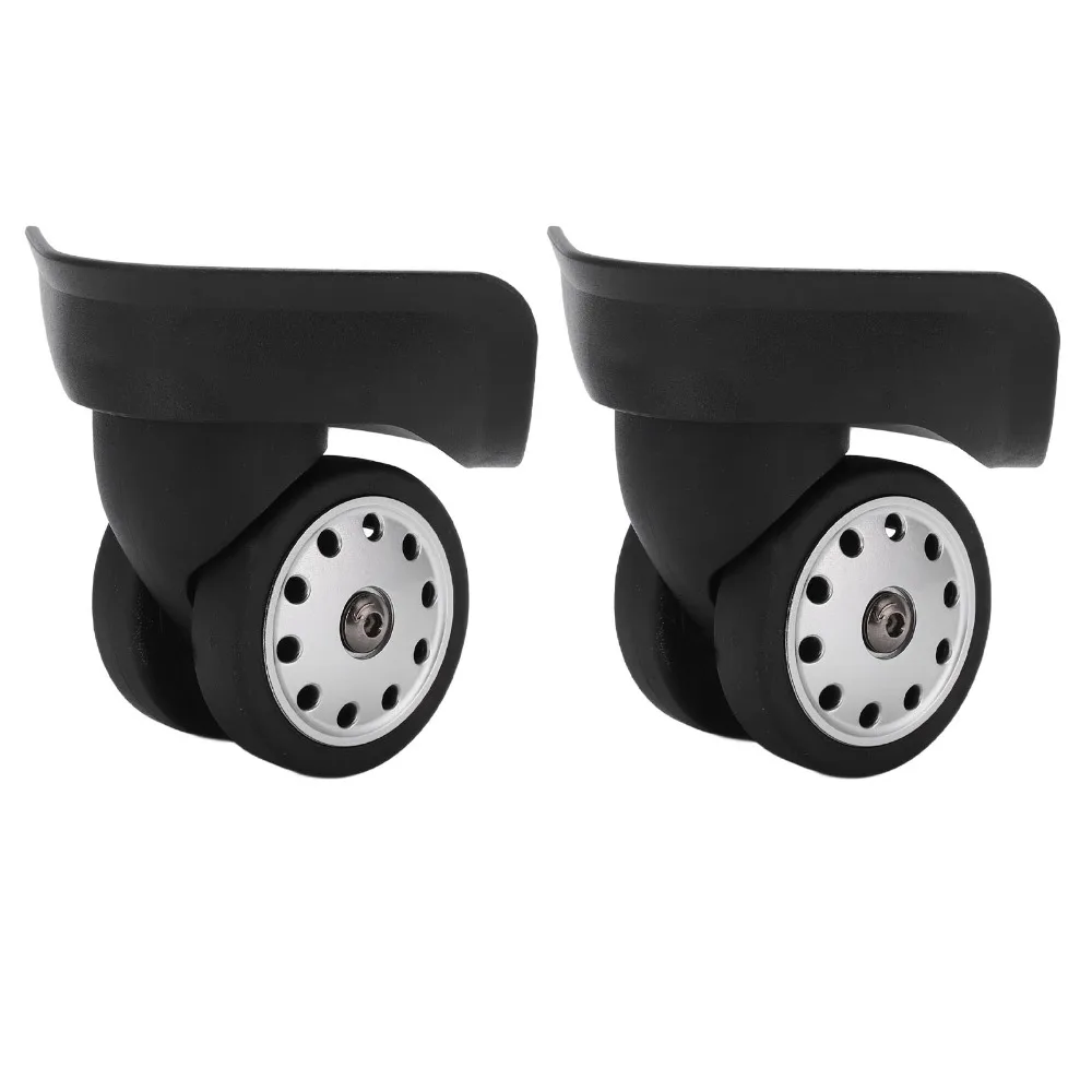 1 Pair Durable PP PET Luggage Replacement Casters Wear Proof Black Swivel Wheels Suitcase Wheels Luggage Repair