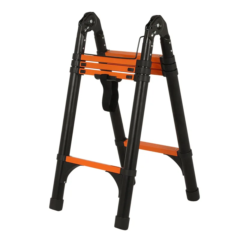 Home-use metal single-sided multi-functional telescopic extension ladder, thickened folding portable engineering lifting ladder