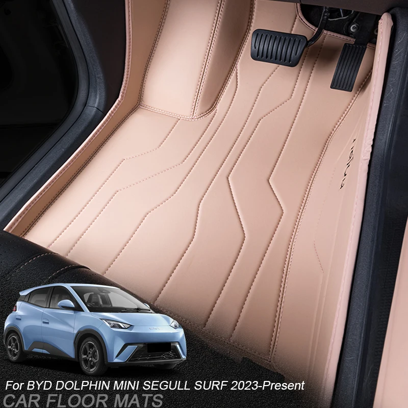 Custom Nappa Leather Car Foot Protect Mat For BYD DOLPHIN MINI SEGULL SURF 2023-Present Luxury Waterproof Floor Pad Accessory
