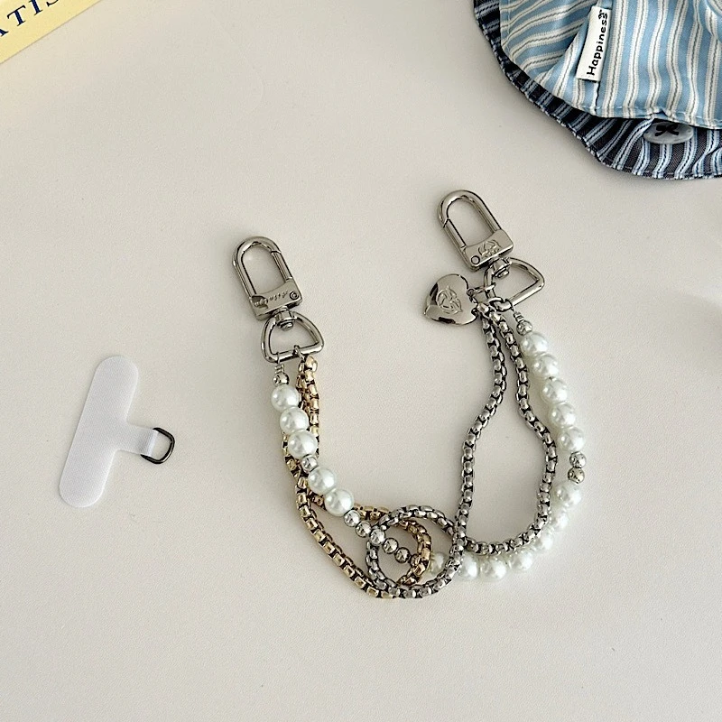

Милая жемчужная цепочка для телефона для женщин и девушек, блестящий жемчужный брелок для сумки/рюкзака, аксессуар, поясная цепочка, короткие подвески для сумок DIY