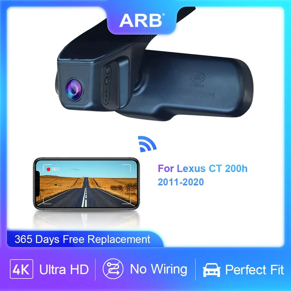 4K Black Box for Lexus CT 200h 2011 2012 2013 2014 2015 2016 2017 2018 2019 2020, ARB Original Look Wifi Car Camera for Lexus